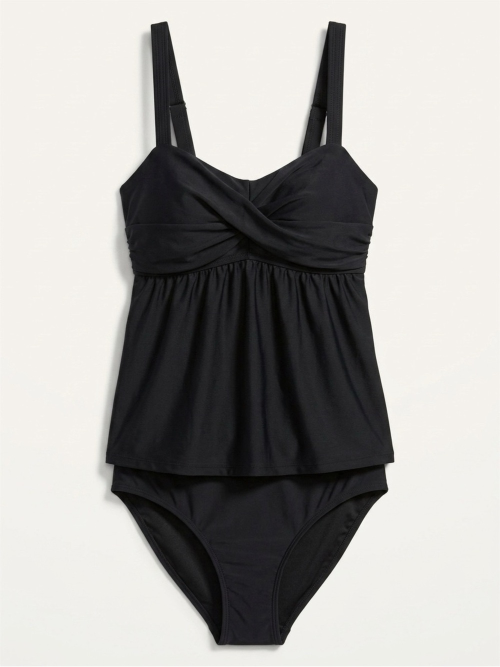 Amazon Women's Black Twist-Front Tankini with Matching Brief